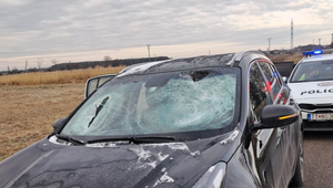 Pri Šaštíne-Strážach spadol ľad z kamióna. Zranil ženu v osobnom aute