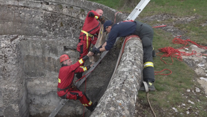 Dramatická záchrana mladého srnčeka: Hasiči museli vypustiť vodu z cisterny a použiť lezeckú techniku