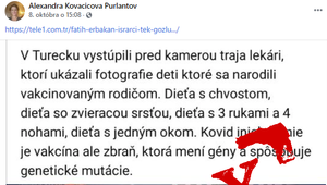 Na sociálnej sieti sa šíri hoax o tom, že očkovaným rodičom sa narodilo dieťa s chvostom