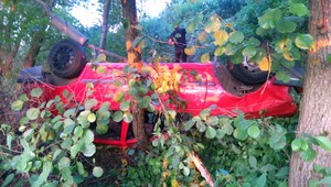 Norbert (19) ukradol švagrovi auto, skončil na strome