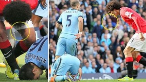 Frustrovaný Fellaini odmenil pľuvancom Agüera za pád v šestnástke