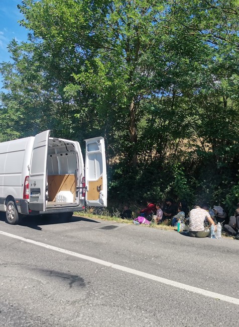 Dodávka s  migrantmi