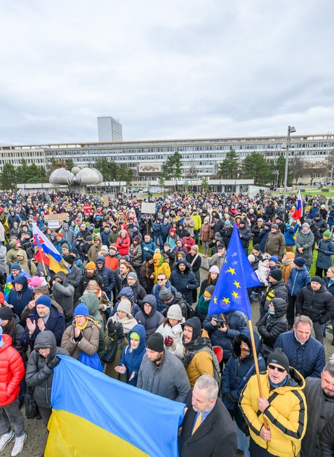 Protest proti návšteve premiéra Roberta Fica v Moskve