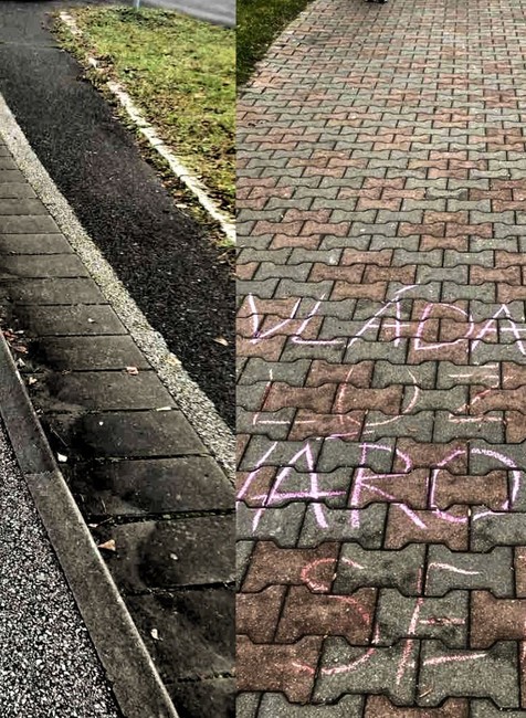 Premiéra Roberta Fica v Poprade čakali kriedové nápisy