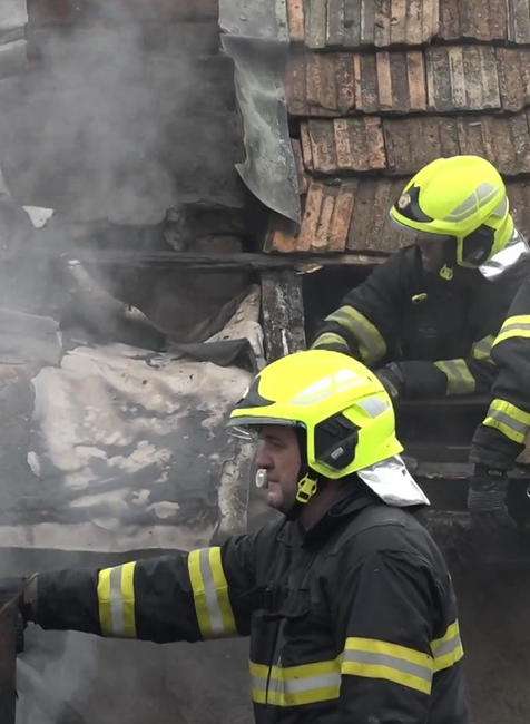 Požiar v centre Rožňavy