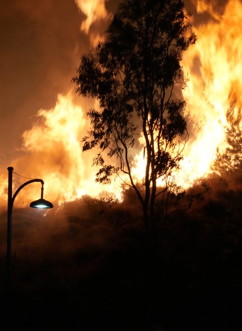 Lesný požiar na gréckom ostrove Chios