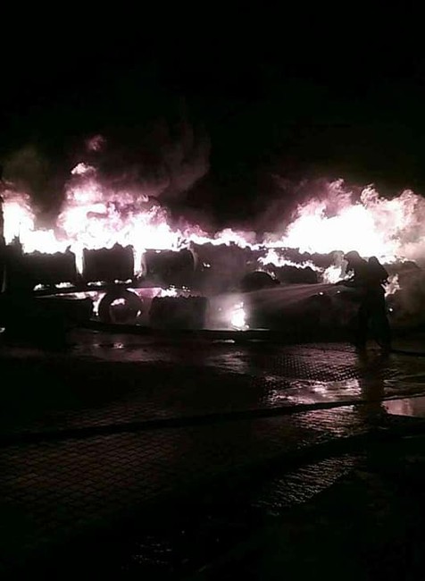 Požiar kamiónu v Rajke