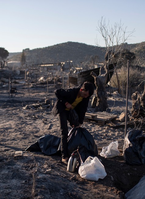 Utečenecký tábor na Lesbose zachvátil ďalší požiar