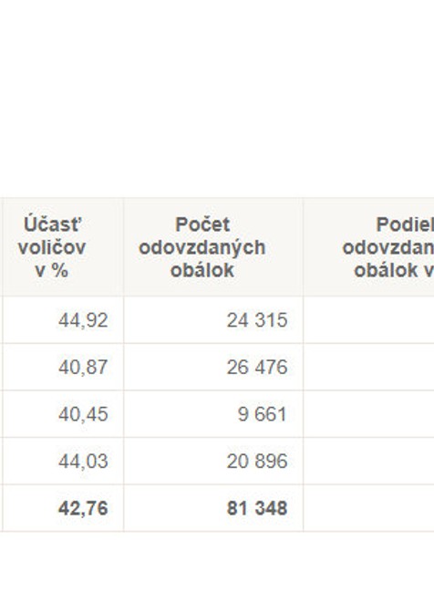 Hlasovanie v jednotlivých mestách 