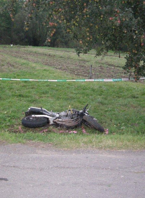 Borovček - nehoda motorkára