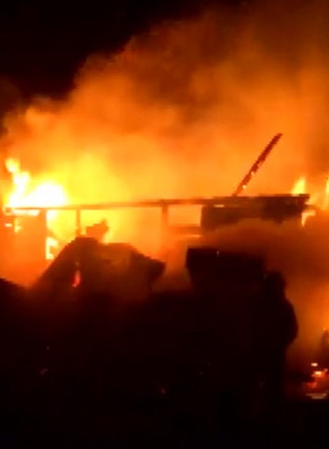 požiar v malej osade 