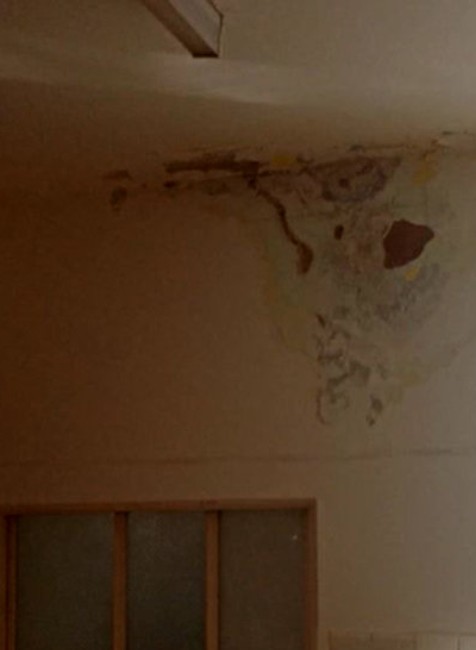 Steny kuchyne bojnickej nemocnice sú posiate plesňami.