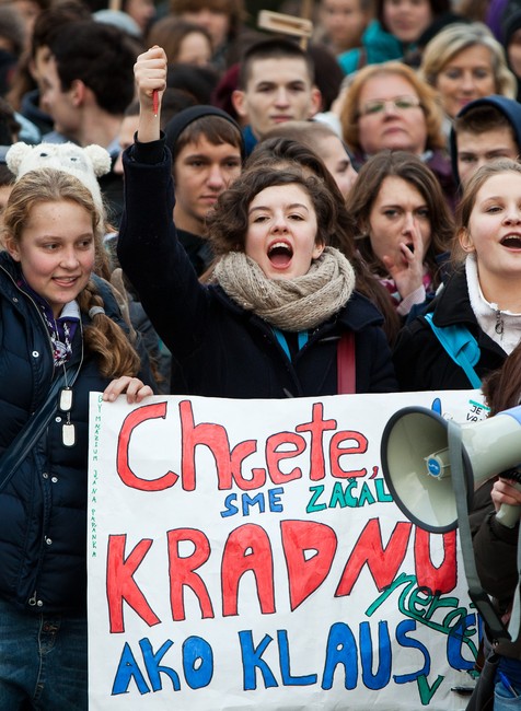 Študenti štrajk Bratislava 5 december učitelia