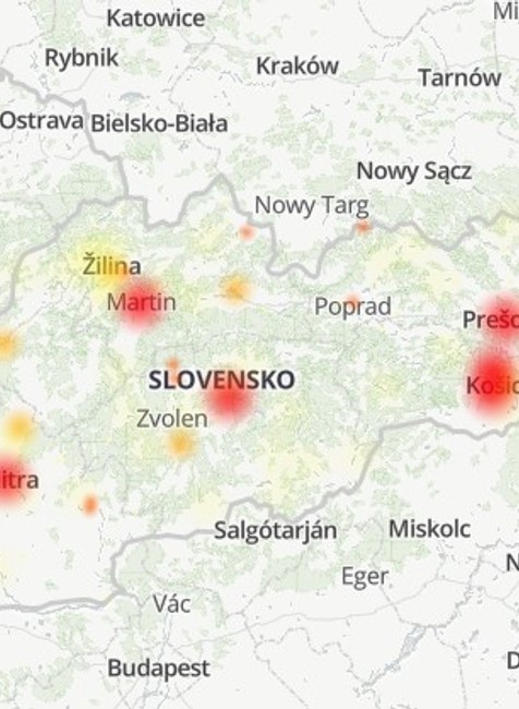 slovensko fb vypadok mapa