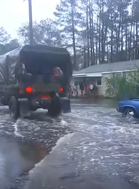 zaplavené ulice po Florence