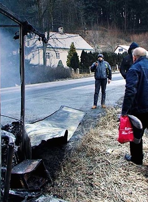 Kremnické bane požiar autobus 1