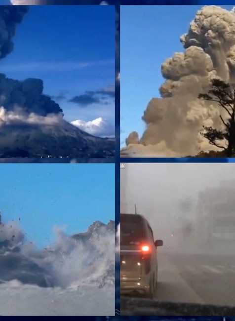Sopka vulkán Sakurajima Japonsko