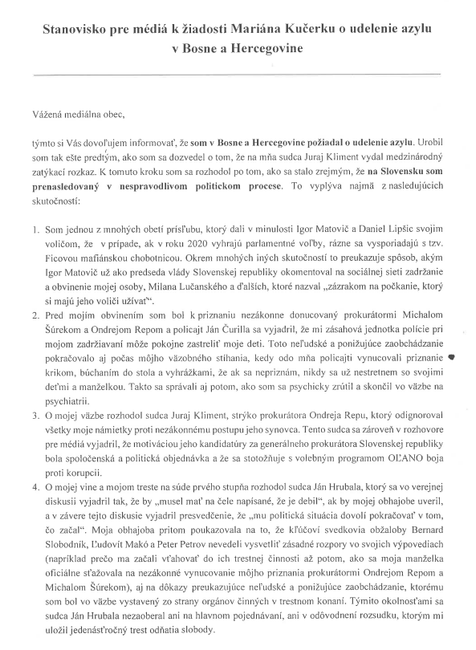 Kučerkova žiadosť o azyl