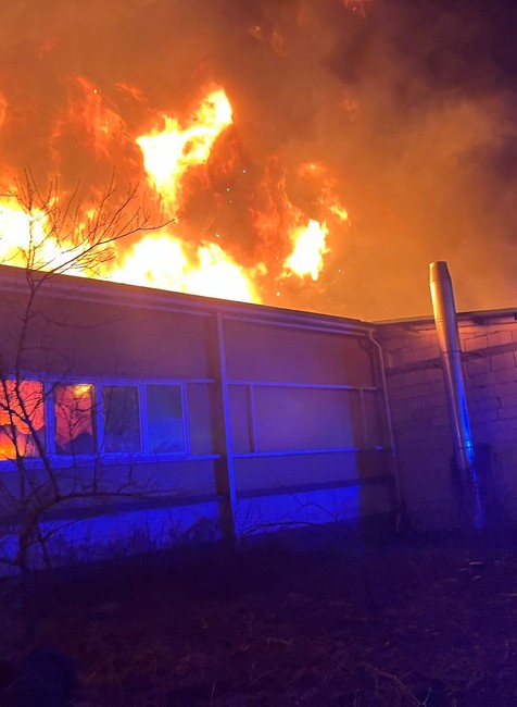 Požiar haly - Moravský Svätý Ján