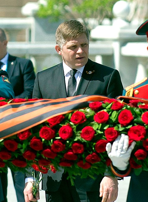 Robert Fico na oslavách v Moskve