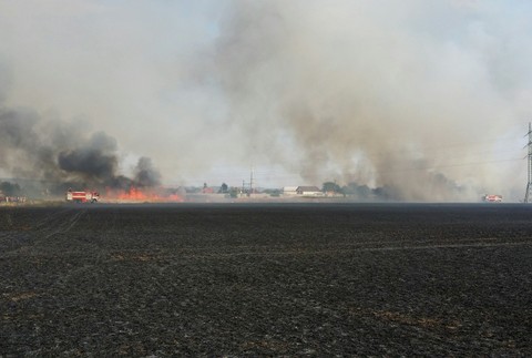 Požiar v obci Červeník horelo pole 3