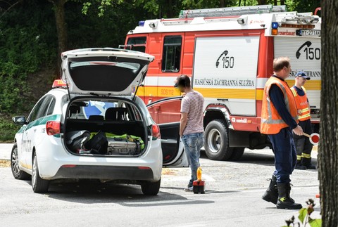 zrážka auta s cyklistom na Myjave
