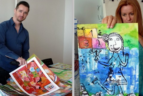 Maľby talentovaní maliari Nadácia TV JOJ redaktori reportéri moderátori