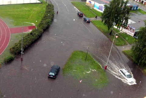 Mladá Boleslav Česko búrka záplavy povodne