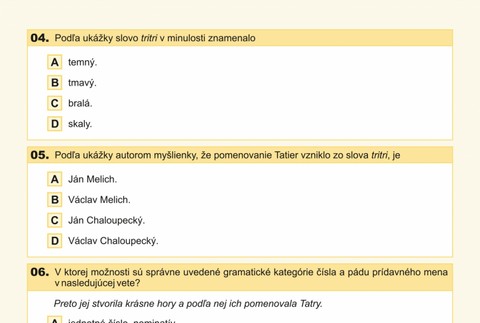 Test zo Slovenského jazyka 3