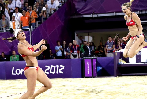 Plážový volejbal zlaté medailistky May Walsh Amerika Olympiáda