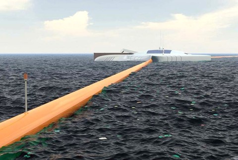 Ocean Cleanup Array oceánh čistenie trámy plasty 3