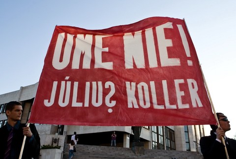 socha Svatopluka protest