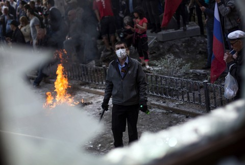 Proruský demonštrant