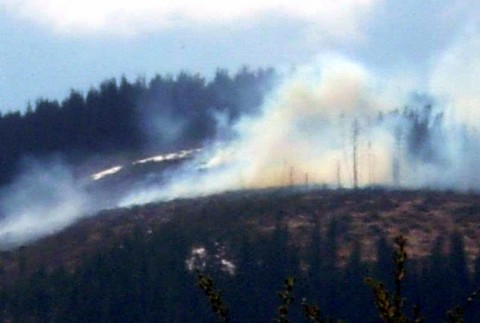 Požiar Nižná Boca oheň dym plamene hory kopce