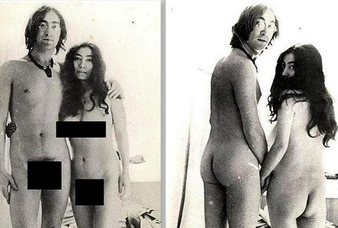 John Lennon a Yoko Ono nahí fotka dražba BNPS