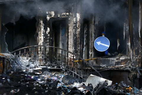 Ukrajina bojisko protesty Kyjev 23.1. 3