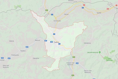 Čadca mapa