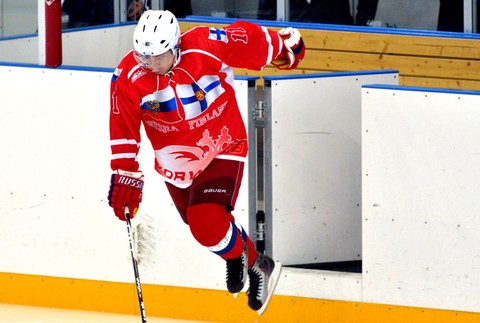 Putin pád ľad hokej