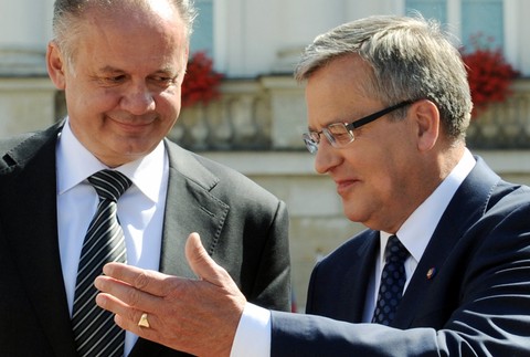 Andrej Kiska s poľským prezidentom Bronislawom Komorowskim