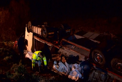 Prevrátený kamión