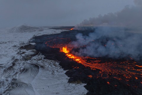 Island Reykjanes Grindavík erupcia sopka (2)