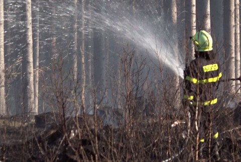 FOTO: Nad dedinou vypukol lesný požiar. Na mieste zasahovalo viac ako 30 hasičov