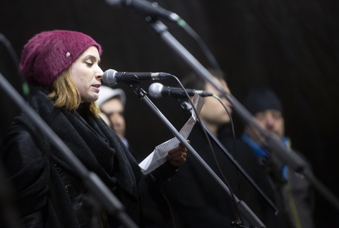 Na pódiu vystúpili aj herci z divadla Astorka či SND. 