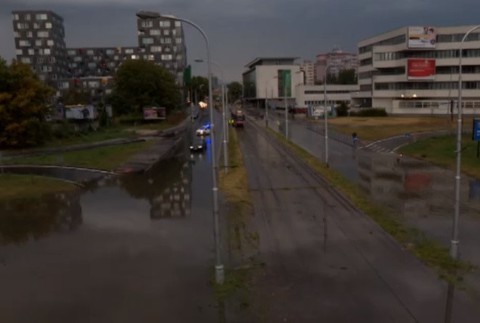 Zaplavená Bratislava po búrke 