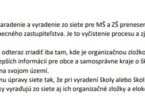 3. sieť škôl zákony