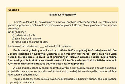 Testovanie žiakov 5. ročníka - Slovenský jazyk a literatúra