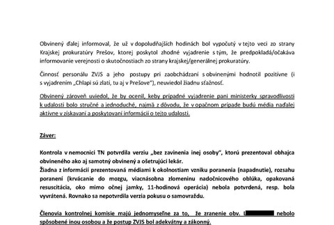 záznam o vykonaní kontroly v nemocnici 3