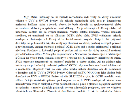 Otvorený list k aktuálnej situácii vo väzenstve