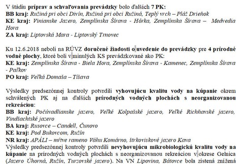 Kontrola vody a pripravenosti kúpalísk 