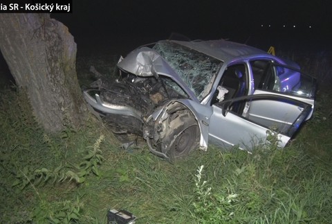 Nočná jazda v Michalovskom okrese sa skončila tragicky. Vodič (†40) neprežil zrážku do stromu 